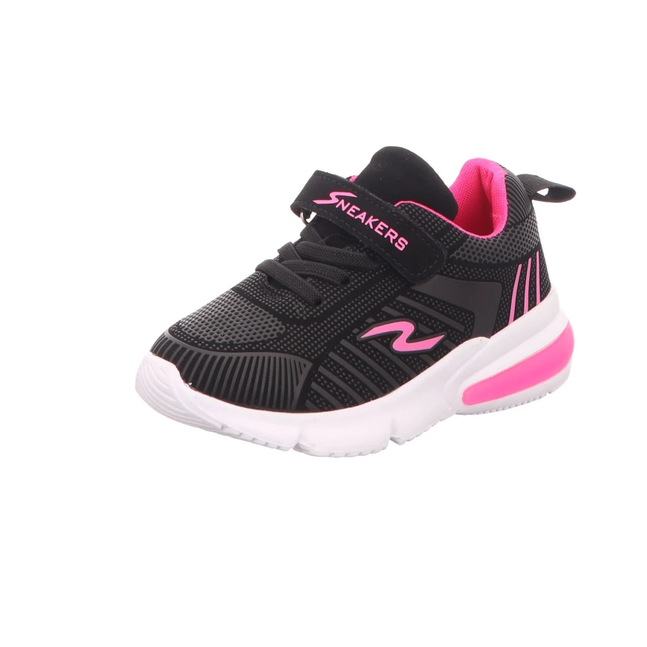 Sneakers Mädchen-Slipper-Kletter-Sneaker Schwarz-Pink 1 Sneakers Mädchen-Slipper-Kletter-Sneaker Schwarz-Pink