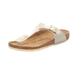 Birkenstock Mädchen-Bio-Pantolette Mit Tieffußbett-Zehentrenner Gizeh Kids Gold