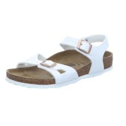 Birkenstock Mädchen-Sandalette-Pantolette Mit Tieffußbett Rio Kids Weiß