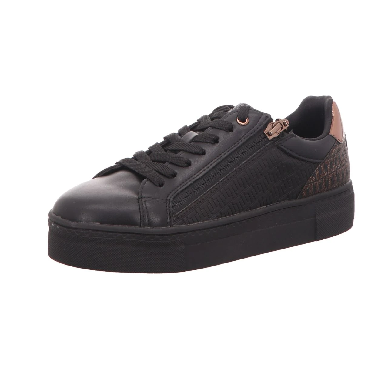 TAMARIS Damen-Sneaker-Schnürhalbschuh Schwarz 1 TAMARIS Damen-Sneaker-Schnürhalbschuh Schwarz