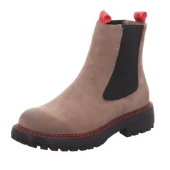 BOXX Damen-Schlupfstiefelette Chelsea Boot Beige