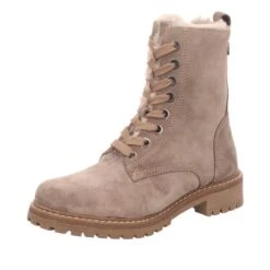 BOXX Damen-Schnürstiefelette Mit Warmfutter Beige