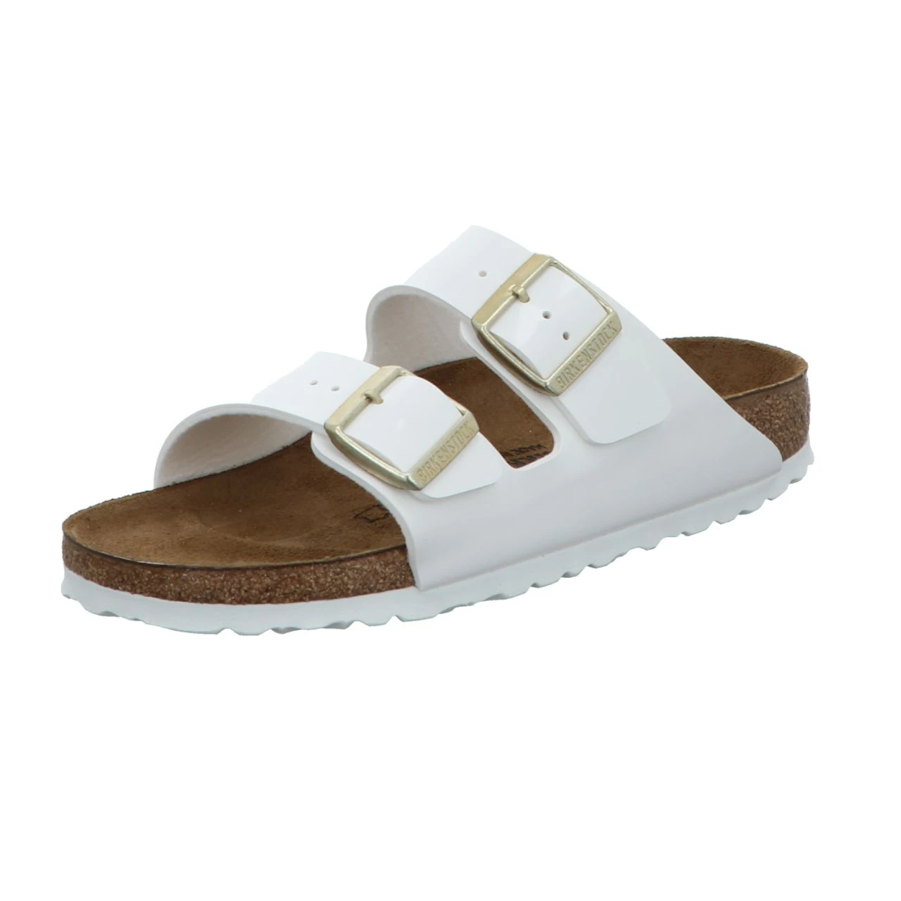Birkenstock Damen-Bio-Pantolette Mit Tieffußbett Arizona BS Weiß