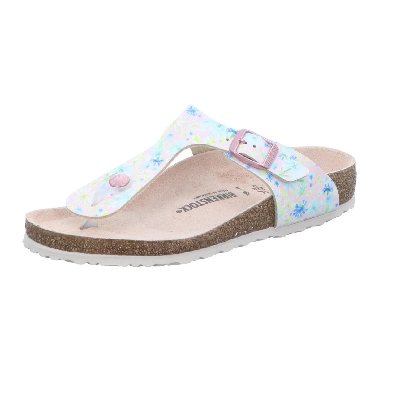 Birkenstock Mädchen-Bio-Pantolette-Zehentrenner Mit Tieffußbett Gizeh Kids BFDD Rosa