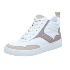 Bugatti Damen-High-Top-Sneaker-Schnürstiefelette Weiß-Beige