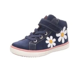 Lurchi Mädchen-Stiefelette Sibbi Blau Blume