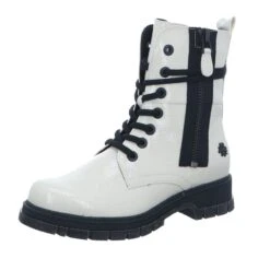 MARCO TOZZI By GMK Damen-Schnürstiefelette Lack Beige