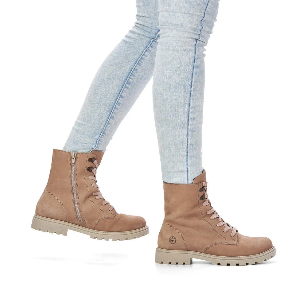 Remonte Damen-Schnürstiefelette Beige 2 Remonte Damen-Schnürstiefelette Beige – Bild 2
