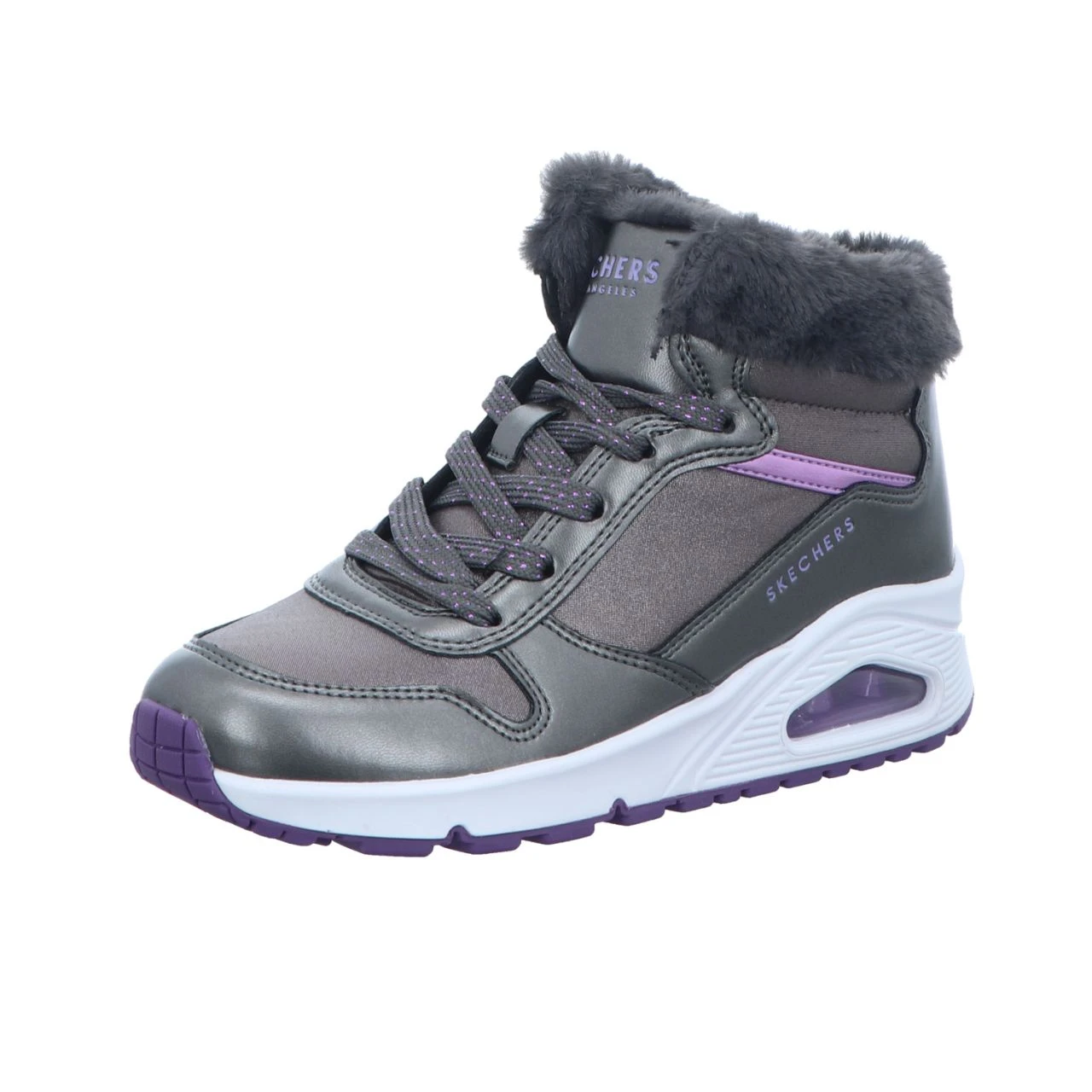 Skechers Mädchen-High-Top-Sneaker Uno Cozy On Air Grau-Metallic