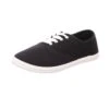 Sneakers Damen-Leinen-Schnürschuh Schwarz