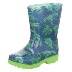 Sneakers Jungen-Gummistiefel Blau-Grün
