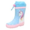 Sneakers-Mädchen-Gummistiefel Einhorn Blau-Rosa