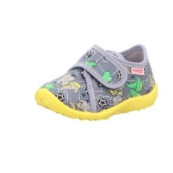 Superfit Jungen-Hausschuh SPOTTY Grau-Gelb