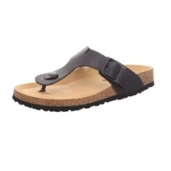 TAMARIS Damen-Bio-Pantolette-Zehentrenner Mit Tieffußbett Schwarz