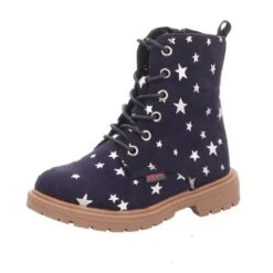 GirlZ OnlY Mädchen-Schnürstiefelette Blau-Silber