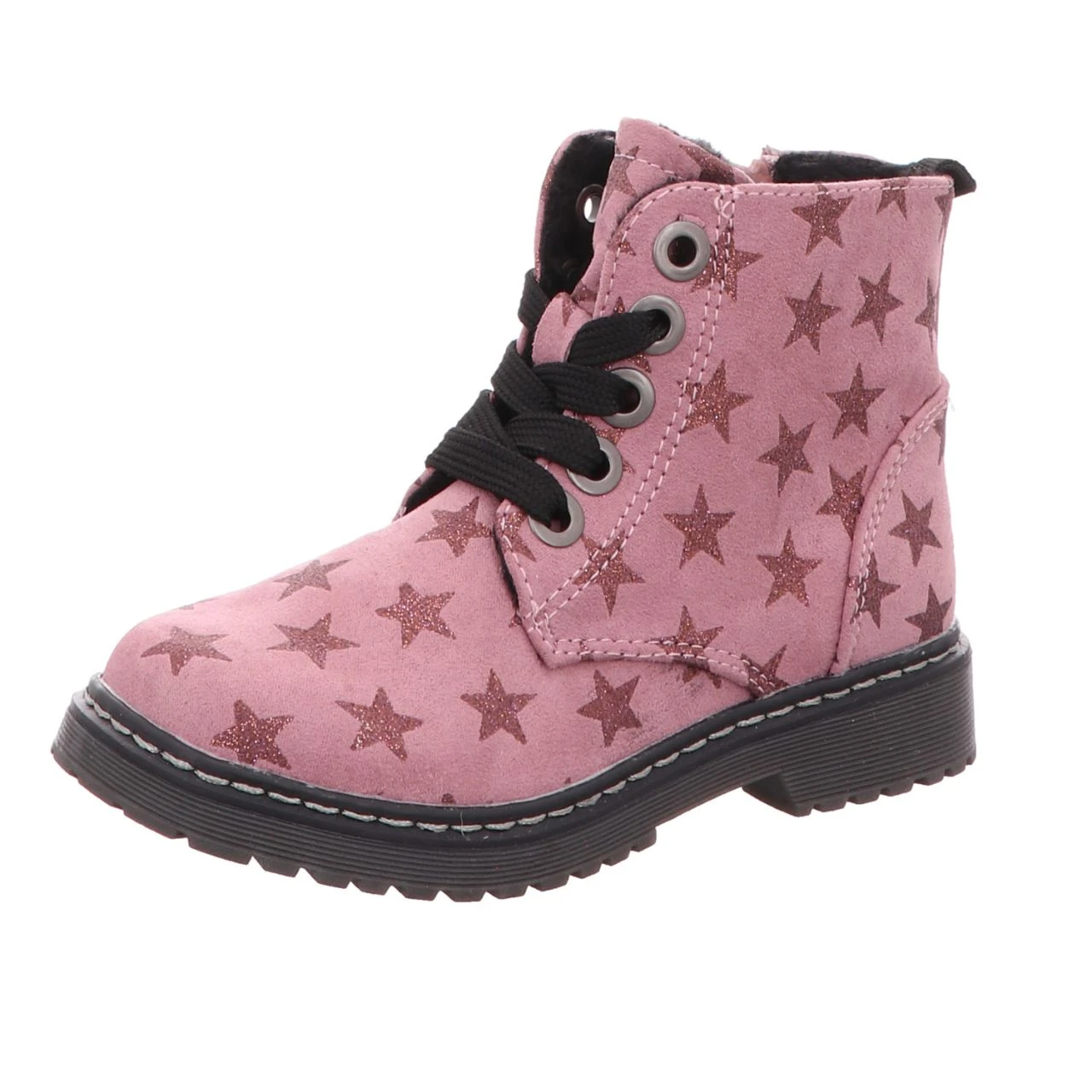 GirlZ OnlY Mädchen-Schnürstiefelette Warmfutter Sterne Antikrosa-Pink 1 GirlZ OnlY Mädchen-Schnürstiefelette Warmfutter Sterne Antikrosa-Pink
